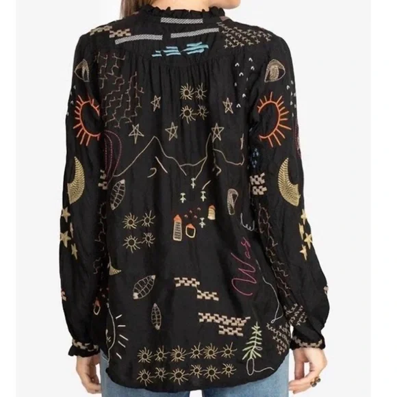 Johnny Was Biya Picassa heavily embroidered blouse NWT RARE - Picture 3 of 10